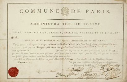 null «COMMUNE DE PARIS. Administration de POLICE» - Nomination du Citoyen DIDIER,...