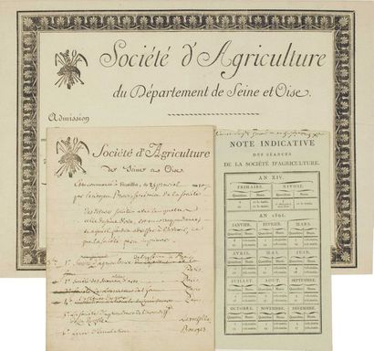 null «SOCIÉTÉ D'AGRICULTURE DE SEINE ET OISE» - 3 pièces: 1°) Société d'Agriculture...