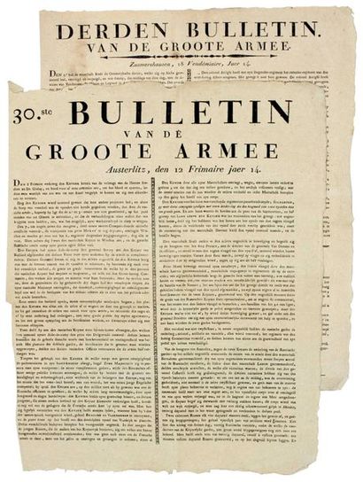 null 1805. BATAILLE D'AUSTERLITZ. BELGIQUE. «30e Bulletin de LA GRANDE ARMÉE.» d'Austerlitz...