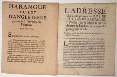 null ANGLETERRE. 2 Imprimés 1680 et 1683. à TOULOUSE, chez Jean BOUDE, Imprimeur...