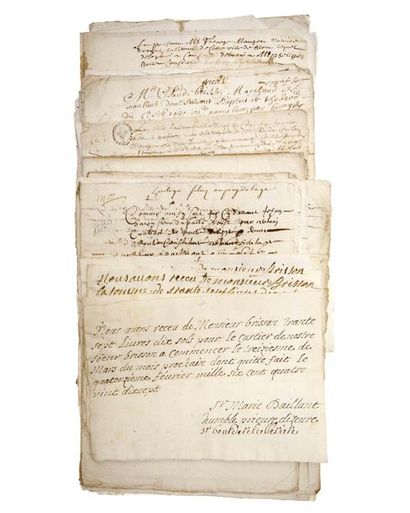 null (ALLIER) CLERGÉ. 1683. 80 Pièces manuscrites. Liasse de documents sur MOULINS...