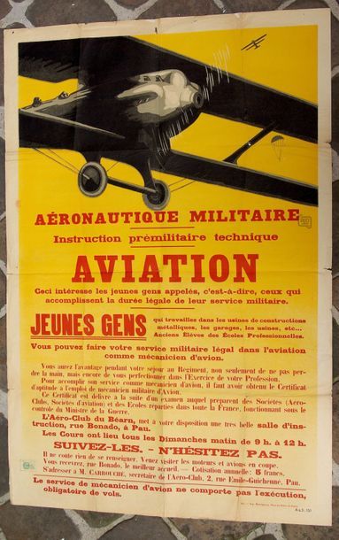 null PAU (64). 1927. L'AÉRO-CLUB DU BÉARN. AVIATION. Aéronautique militaire. Instruction...