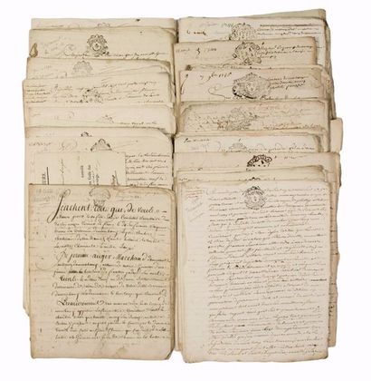 null VENDÉE. 85 DOCUMENTS DE LA BARONNIE DE SAINTE HERMINE (1721-1790) - Papiers...