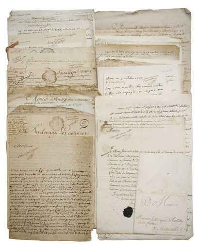 MENON MARQUIS de TURBILLY PARIS et ANJOU. Plus de 60 Lettres et documents, de 1722...