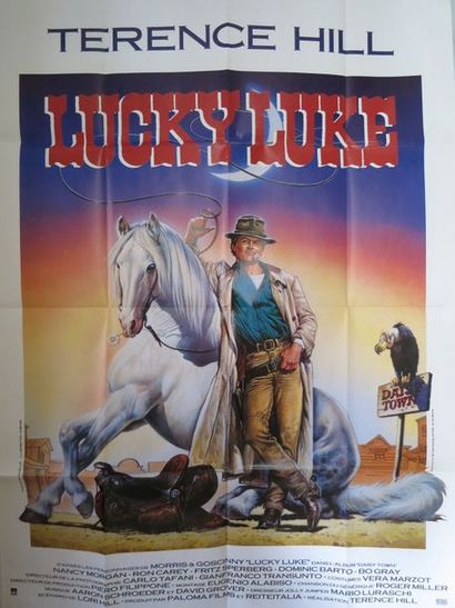 null "LUCKY LUKE" (1990) de et, avec Terence Hill 

 Affiche 1,20 x 1,60. Dessin...
