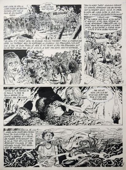 AUCLAIR Claude Bran Ruz
Planche 103 de l'album édité par Casterman en 1981
Encre...