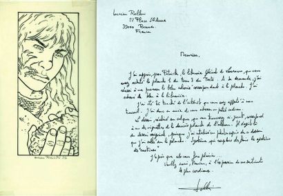 ROLLIN Lucien Le Torte
Case originale d'un album
On y joint un courrier de l'auteur...