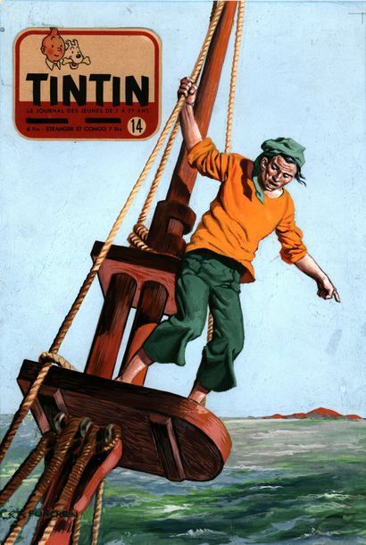 FUNCKEN Liliane et Fred Couverture du journal de Tintin 46 du 13
Novembre 1957, relatif...