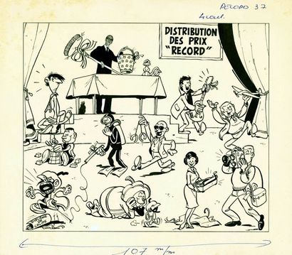 GOTLIB Marcel Illustration réalisée pour la calendrier Record publié dans Record...