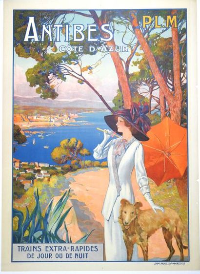 ANONYME PLM. ANTIBES, Côte d'Azur. Vers 1911
Imprimerie Moullot, Marseille
110 x...