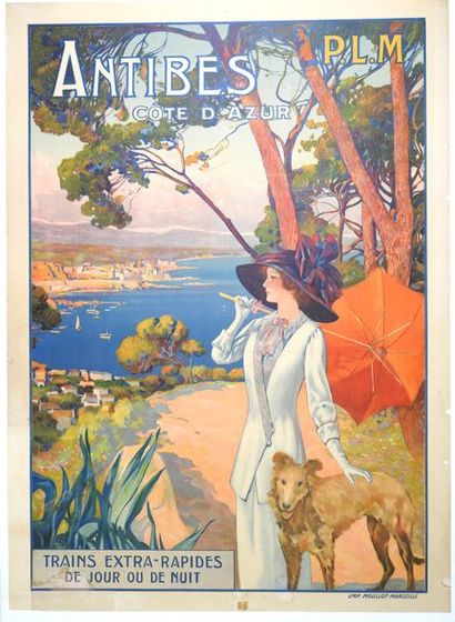 ANONYME PLM. ANTIBES, Côte d'Azur. Vers 1911
Imprimerie Moullot, Marseille
110 x...