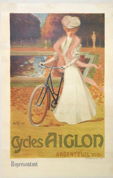 ABEL-TRUCHET Louis (1857-1918) 
CYCLES AIGLON, Argenteuil. Vers 1900
Imp.G.Elleaume,...