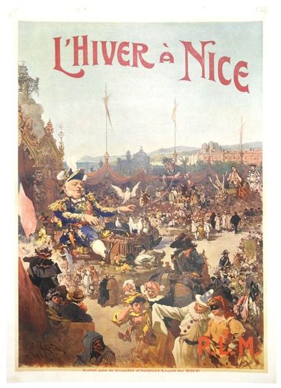 ANONYME (porte une signature) 
PLM. L'HIVER À NICE.1908
Editée par le Comité d'intérêt...