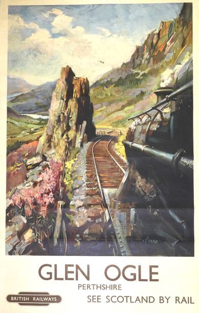 LUNED British Railways. GLEN OGLE. Vers 1950
Printed in Great Britain by Waterlow...