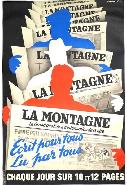 FALCUCCI LA MONTAGNE Le Grand Quotidien» mp. de La Vasselais Paris
116 x 76 cm
Entoilée,...
