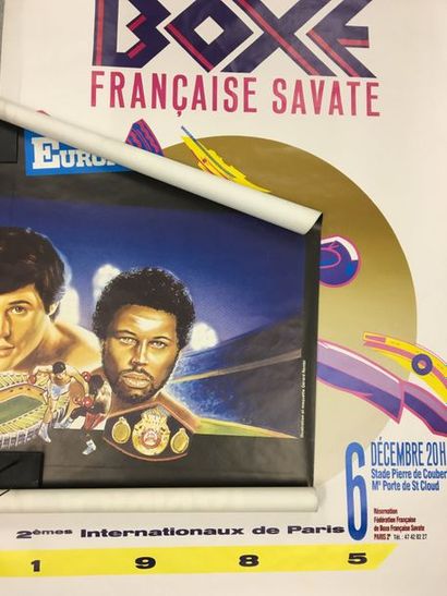 null Boxe anglaise et savate. a)Acaries-Santos, 1985, champt monde IBF, super-welter,...