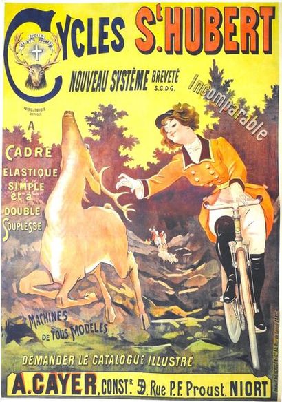 ANONYME CYCLES SAINT-HUBERT «Incomparable »
Imprimerie P.Vercasson, Paris
134 x 94...