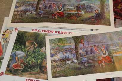  AFFICHES - VARIA Réunion de 12 affiches modernes en couleurs. Tableaux d'Arteta,...