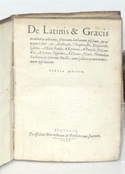 null ESTIENNE (Charles) De latinis et Græcis nominibus arborum, fructicum, herbarum,...