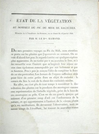 null RAMOND de CARBONNIÈRES (Louis François Elisabeth) baron État de la Végétation...