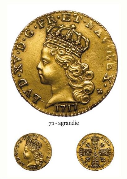 null Louis XV. Quart de Louis d'or de Noailles 1717 A. Paris.
A/ LVD.XV.D.G.FR.ET.NAV.REX....