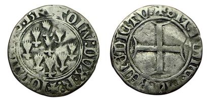 null Bretagne. Jean V. 1423-1436. Blanc aux neuf mouchetures. Rennes. 
Bd.112. Rare....