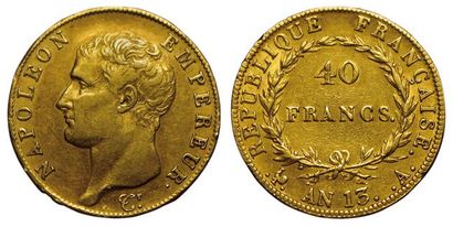 null 1er Empire. 1804-1814. 40 Francs An 13 A. Paris.
Gad.1081. TTB