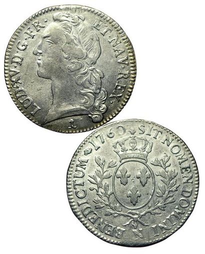 null Louis XV. Ecu au bandeau. 1760 N. Montpellier. 
29,29 grs. Gad.322 (R3). Fines...