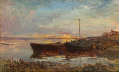 null Louis APPIAN (1862-1896)
Coucher de soleil sur l'étang de Berre
Huile sur toile,...
