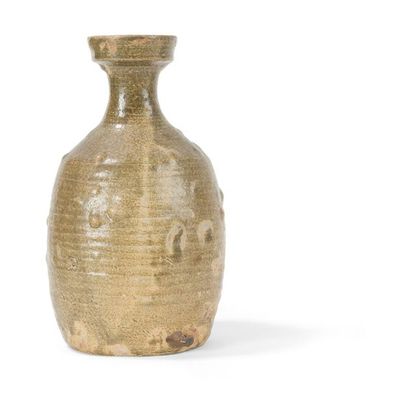 null Vase en céramique émaillée ocre et vert et vase en céramique émaillée brun
Chine...