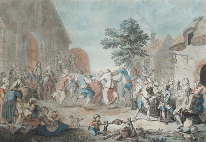 null Deux écoles françaises XVIIIème siècle
Scènes de campagne animées
Gravures rehaussées,...