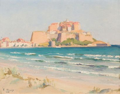 null François ALAUX (1878-1952)
« Fort méditerranéen »
Huile sur carton, signée et...