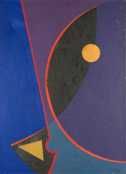 null Jean-Maurice GAY (1899-1961)
« Composition au rond jaune »
Huile sur toile,...