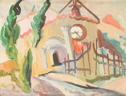 null Jean-Maurice GAY (1899-1961)
« La tour de l'horloge, 1933 »
Huile sur panneau,...