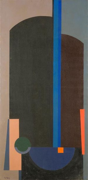 null Jean-Maurice GAY (1899-1961)
« Composition bleue et noire »
Huile sur toile,...