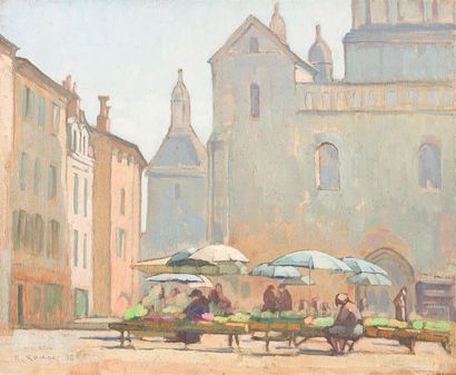 null Pierre-René RODES (1896-1971)
« Place de la Clautre, Périgueux, 1936 »
Huile...