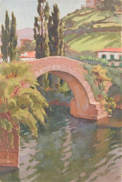 null Pierre-René RODES (1896-1971)
« Pont Nobio Bidarray, 14 septembre1953 »
Huile...