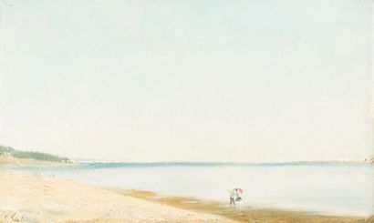 null Wiliam LAPARRA (1873-1920)
« Sur la plage »
Huile sur toile, porte le cachet...