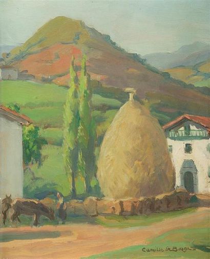 null Camille de BUZON (1885-1964)
« Paysage du Pays Basque »
Huile sur carton, signée...