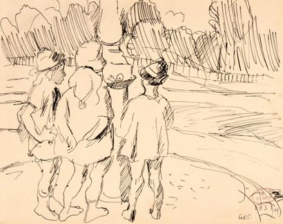 null Georges de Sonneville (1889-1978)
« L'escargot ou les enfants de l'artiste au...