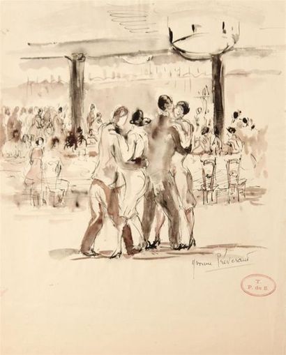 null Yvonne Préveraud de Sonneville (1888-1982)
« Dancing à la Coupole, Montparnasse...