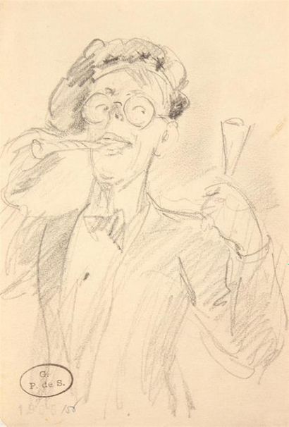 null Georges de Sonneville (1889-1978)
Ensemble de cinq croquis caricatures dont...