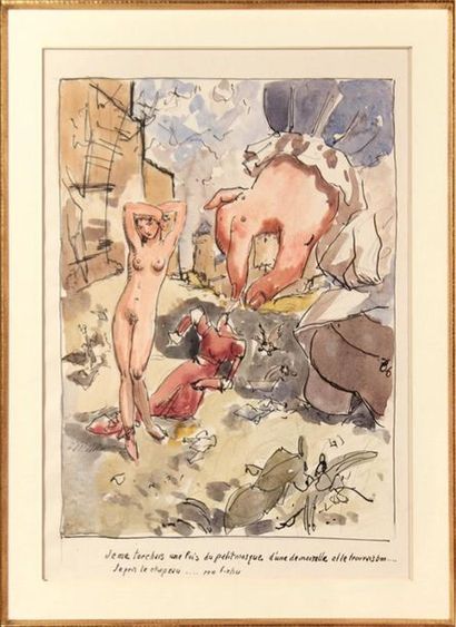 null Raphaël DELORME (1885-1962)
« Gargantua »
Suite de neuf encres et aquarelles.
(8...
