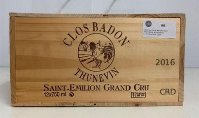 null 2016 - Clos Badon Thunevin 
 Gd Cru Saint-Emilion 12 B/lles