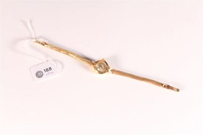 null Dylex, montre bracelet de dame en or jaune 750 millièmes, boîtier rond, bracelet...