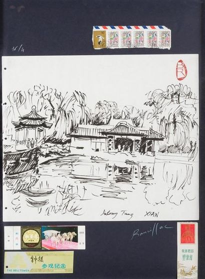 null Bernard RANCILLAC (1931) 
"Xiang Jiun" 
Dessin sur papier photo - 1988
65 x...