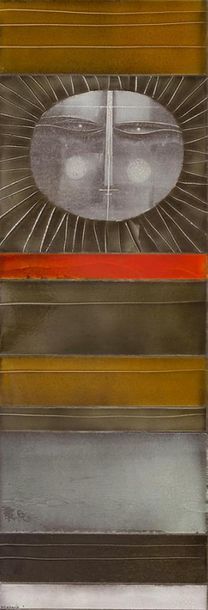 null Roger CAPRON (1922-2006)
" Soleil "
Grande table basse rectangulaire.
La structure...