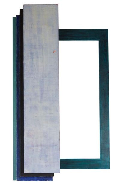 null Camille REVEL (born 1942) Sky blue
window (1990 series P, n°11) Assembled 
wood,...