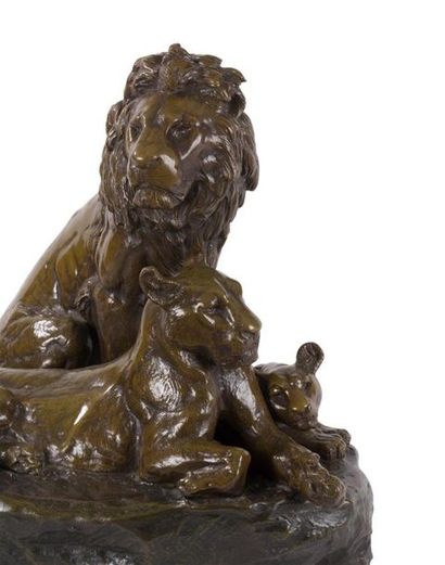 null Georges-Lucien GUYOT (1885-1973)
"Family of lions" the model designed around...