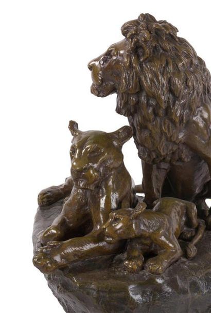 null Georges-Lucien GUYOT (1885-1973)
"Family of lions" the model designed around...